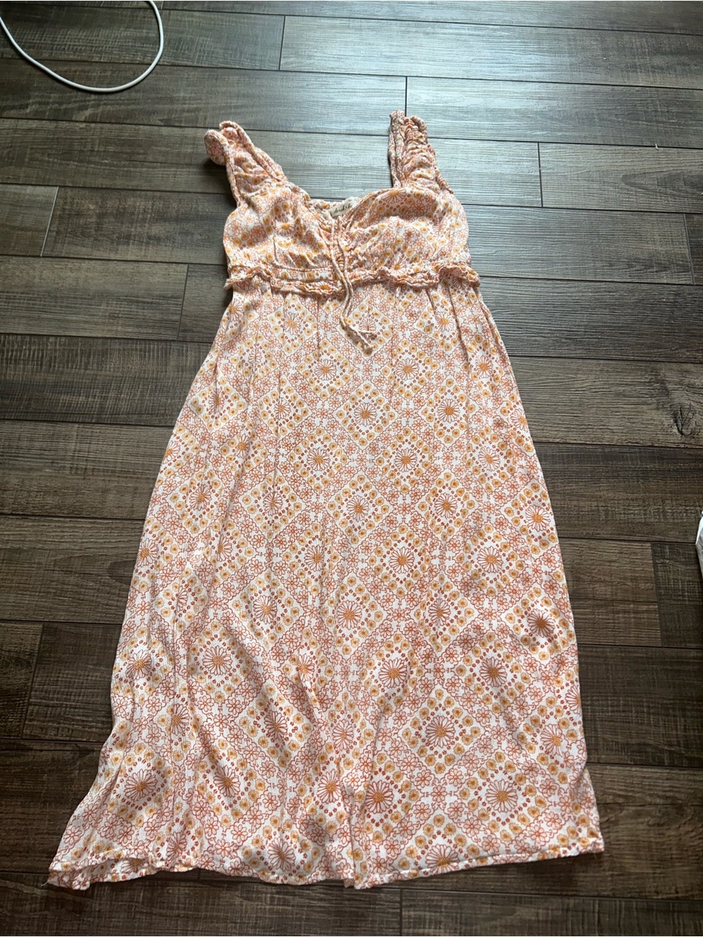 Derek Heart Pink & Cream Printed Maxi Sundress
